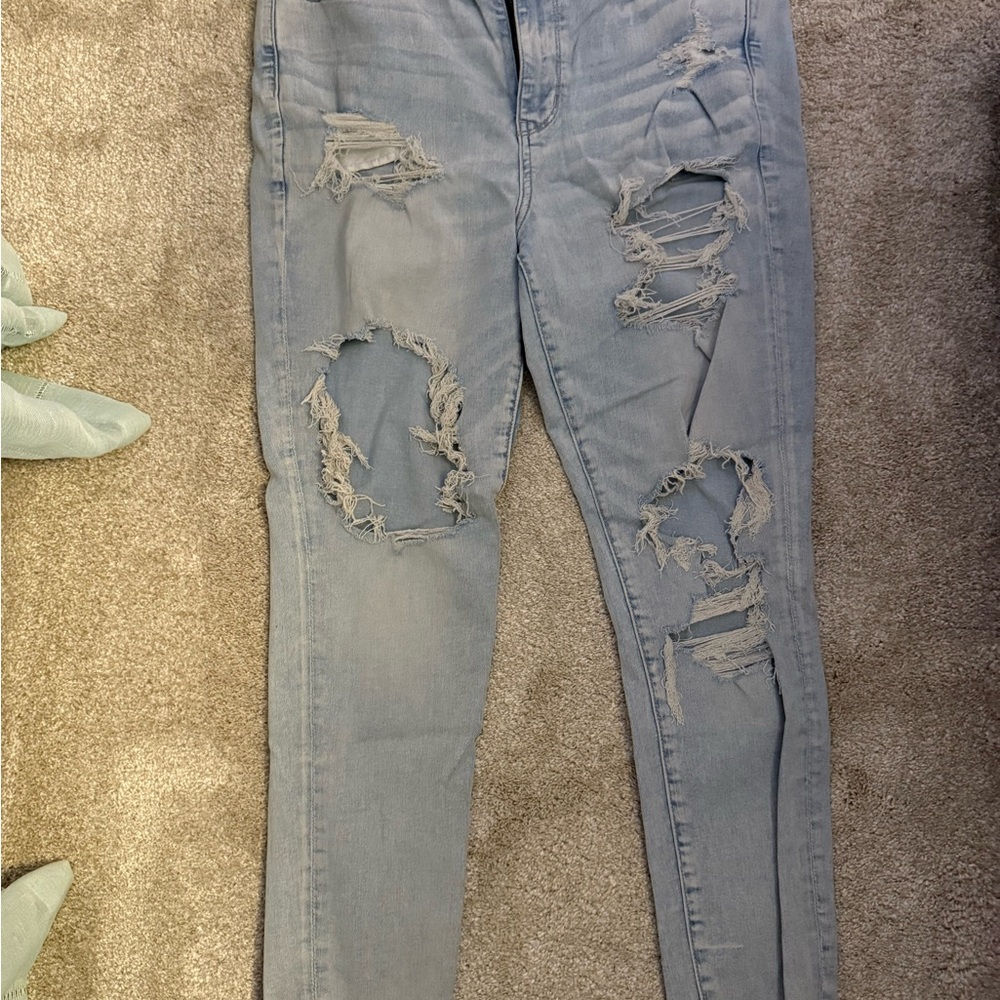 American Eagle Outfitters Light Blue Distressed Jeans